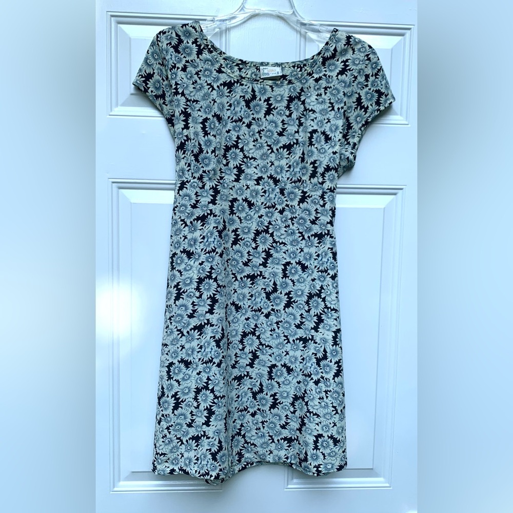 Vintage Syko Dress Women's Size L Floral Print Midi Cottagecore Babydoll Y2K